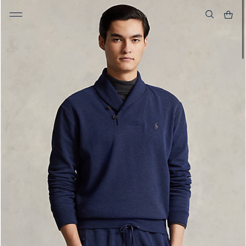 POLO Ralph Lauren Luxury Jersey Shawl-Collar Pullover